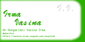 irma vasina business card